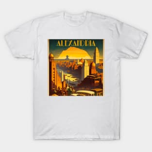 Alexandria Egypt Vintage Travel Art Poster T-Shirt